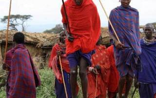 Maasai warriors jumping, Amboseli Safari, Kenya