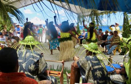 Dance Greeting, Tender Pier, Rotoava, Fakarava Shore Excursion
