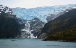 Romanche Glacier Waterfalls, Chilean Fjords
