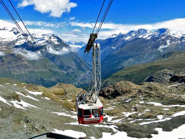 Matterhorn Glacier Paradise Gondola above Zermatt