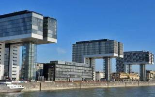 Kranhaus Office Buildings, Cologne, Rhine River Cruise