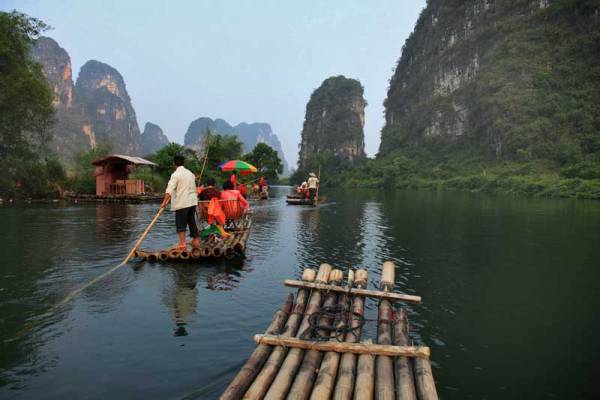 Bamboo Rafting Yulong River, Yangshuo