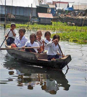 School Children Boating, Tonle Sap Lake