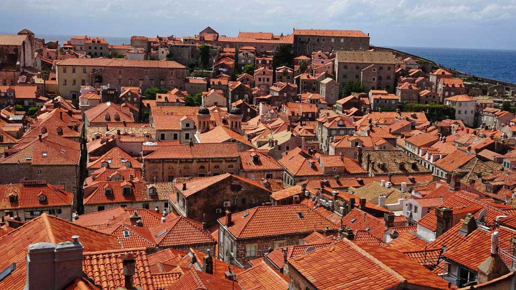 Dubrovnik Old Town Roofs from City Wall