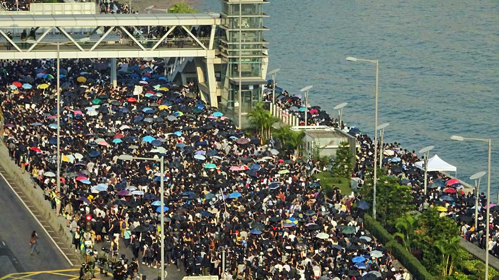Protest Marchers, Hong Kong during Protests, December 1st 2019