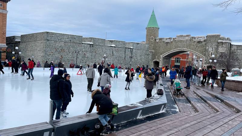 Skating, St John Gate, Quebec