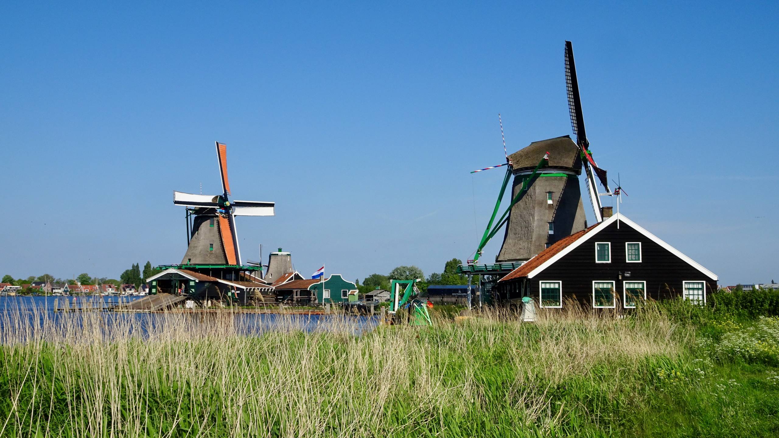 Zaanse Schans Pair of Windmills