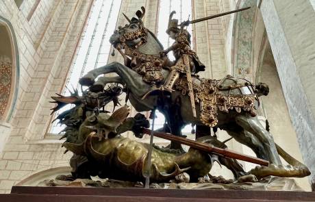 Lubeck, exact replica of St George and the Dragon by Bernt Notke of Lubeck replica of St George and the Dragon by Bernt Notke of Lubeck, St Catherine's
