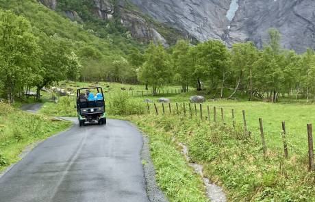 Troll Car heading toward Briksdal Glacier, Olden Troll Car heading toward Briksdal Glacier, Olden
