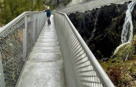 Voringsfossen Waterfall Step Bridge Voringsfossen Waterfall Step Bridge