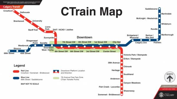 Red & Blue Line LRT, CTRain Map